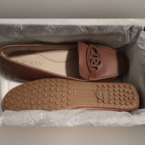 Ralph Lauren Brynn Burnished Leather Driver Shoes Size 6 B - Picture 5 of 5